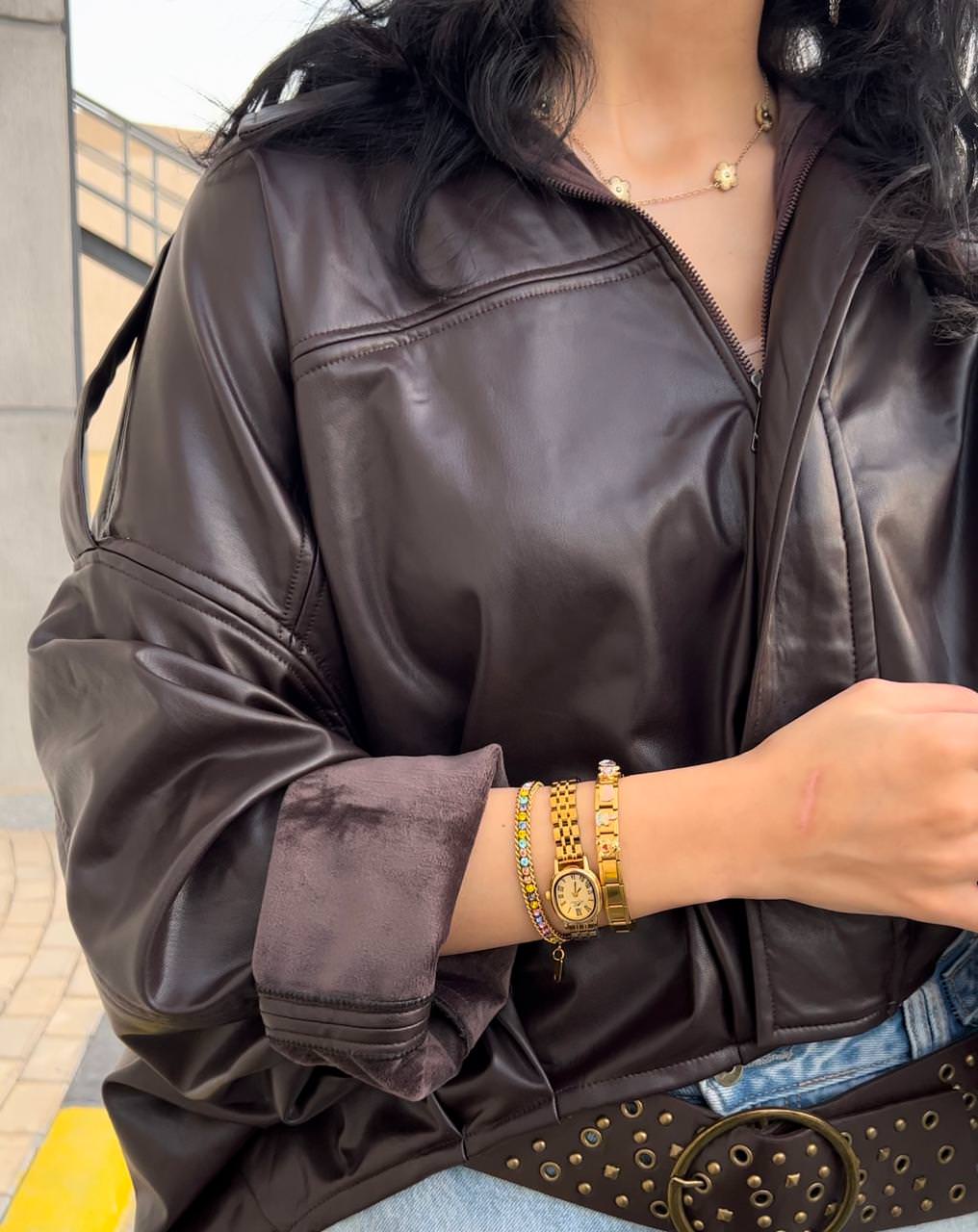 Leathique padded jacket