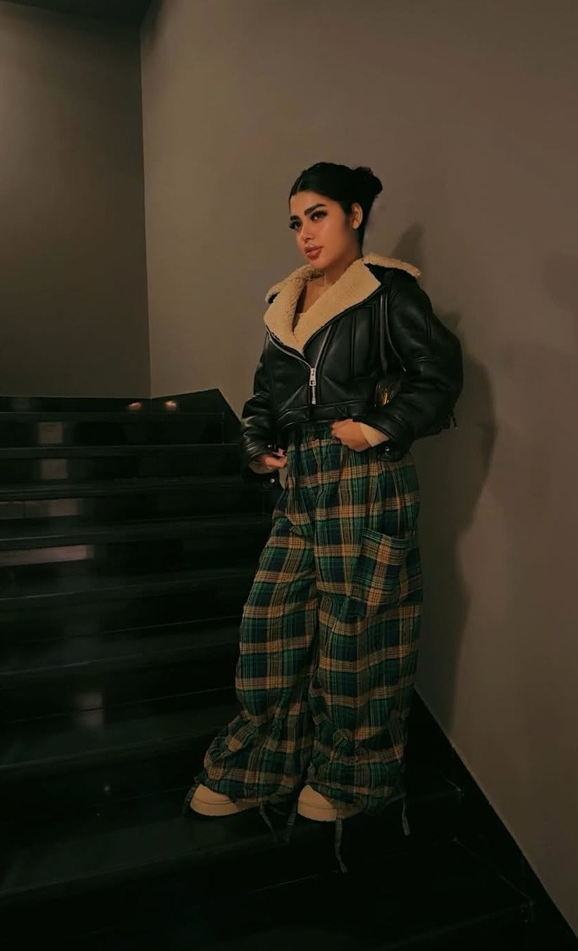 Green carreaux pants