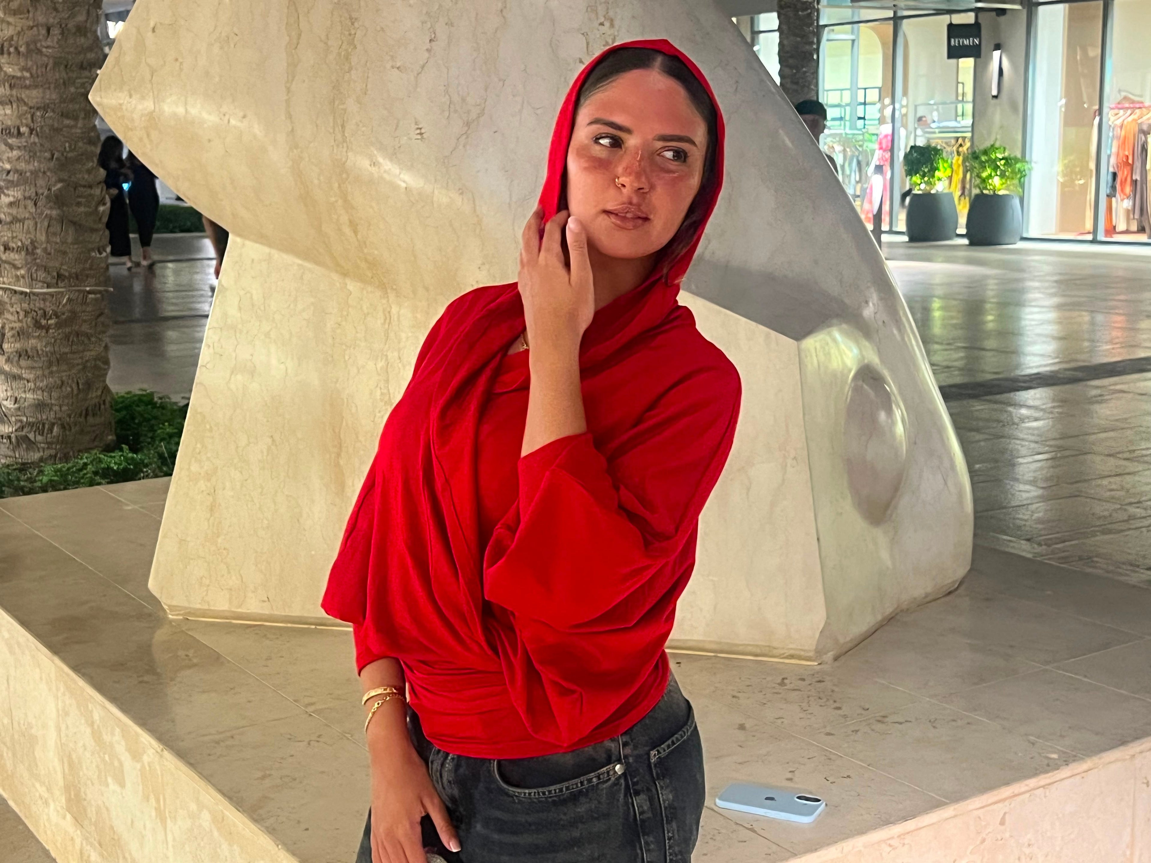 Hooded Top in Red