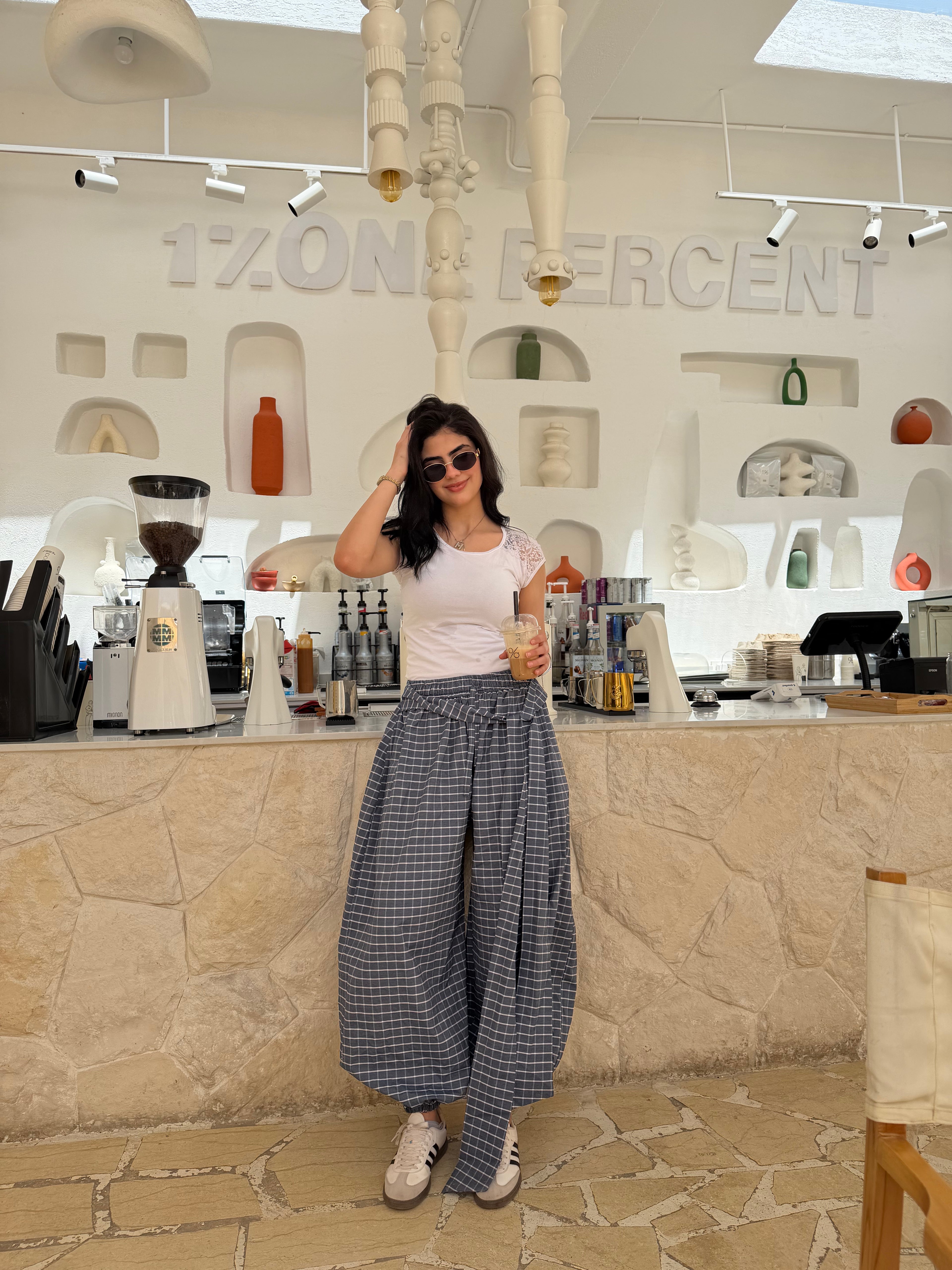 Balloon blue checkmate pants