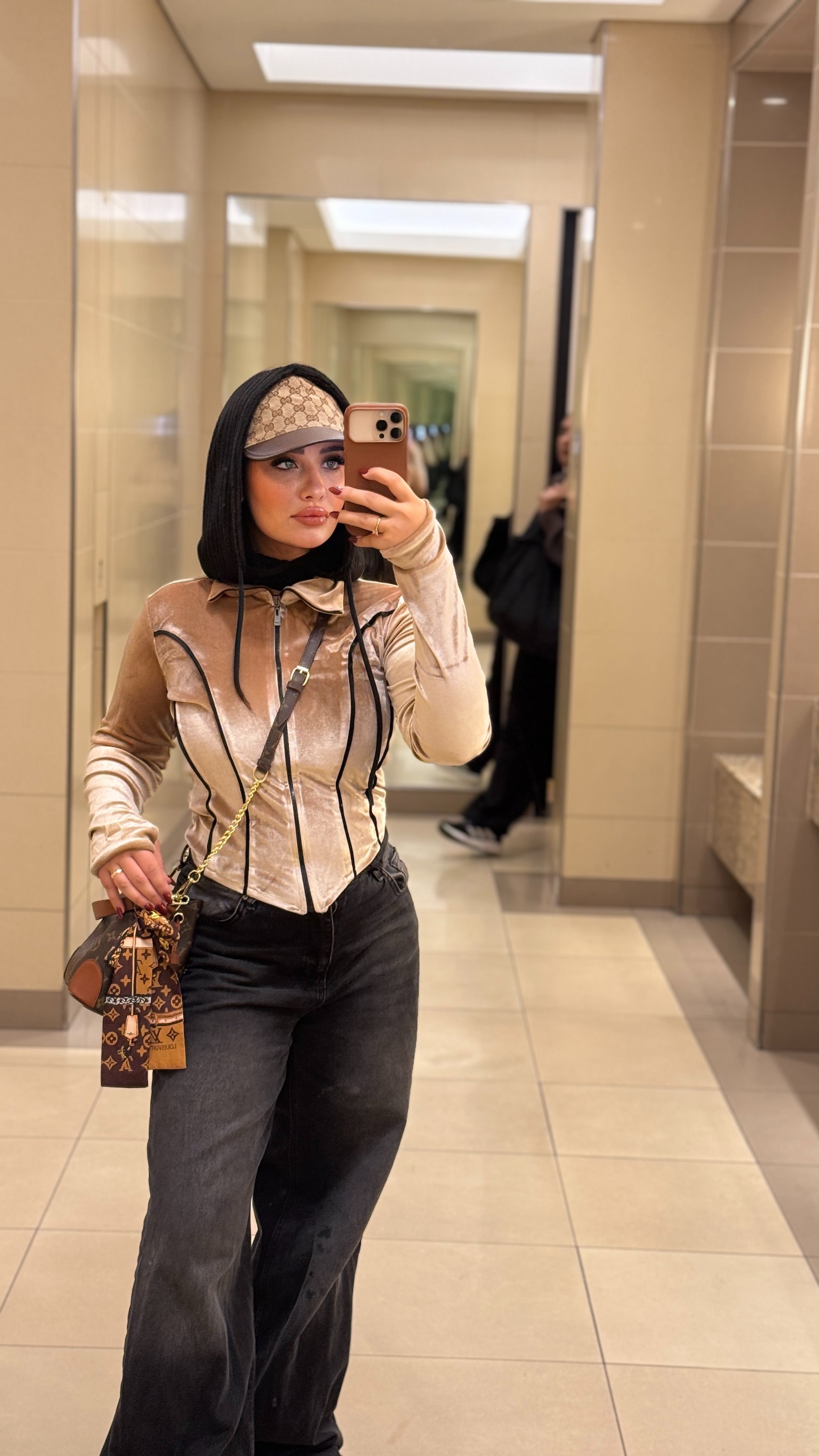 Velvet v corset top