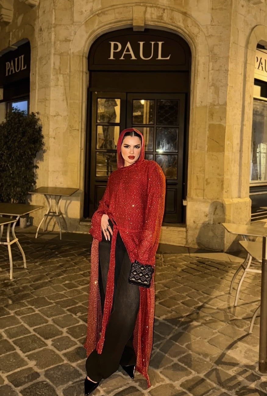 Red glittery maxi top