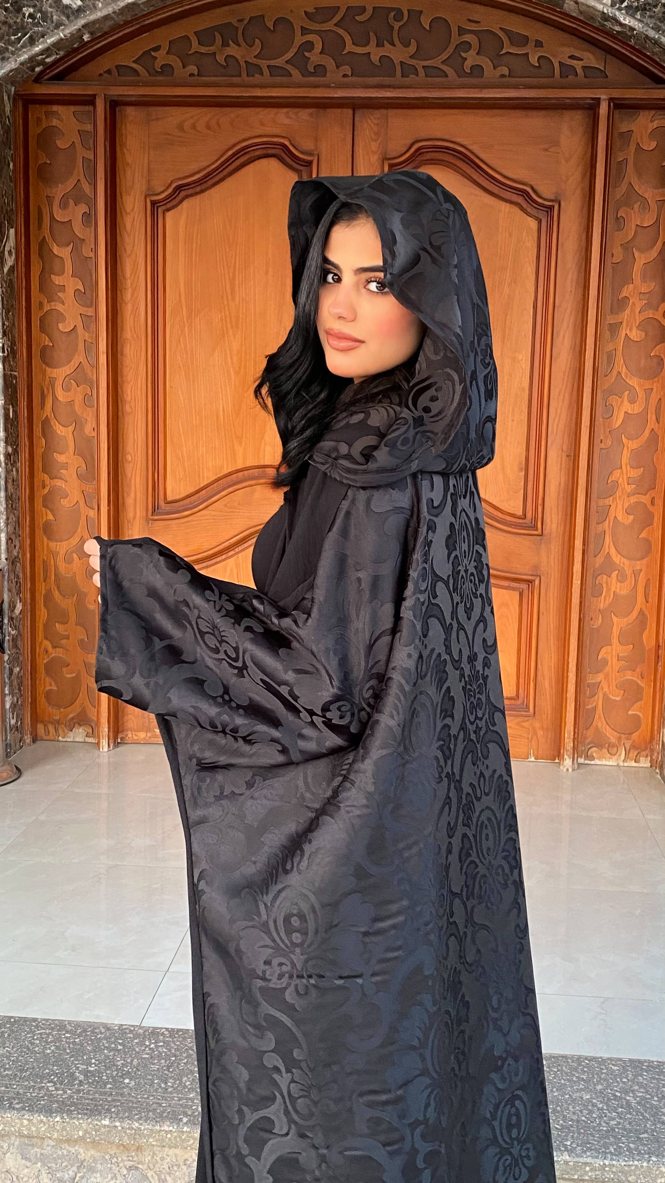 Black flower kaftan