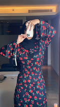 Red roses dress