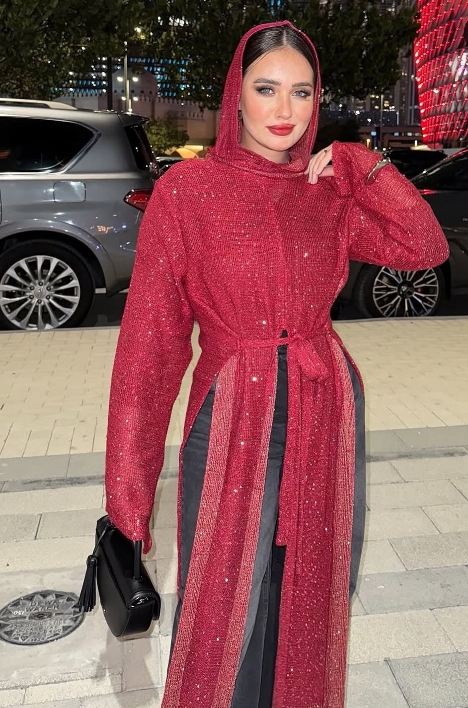 Red glittery maxi top