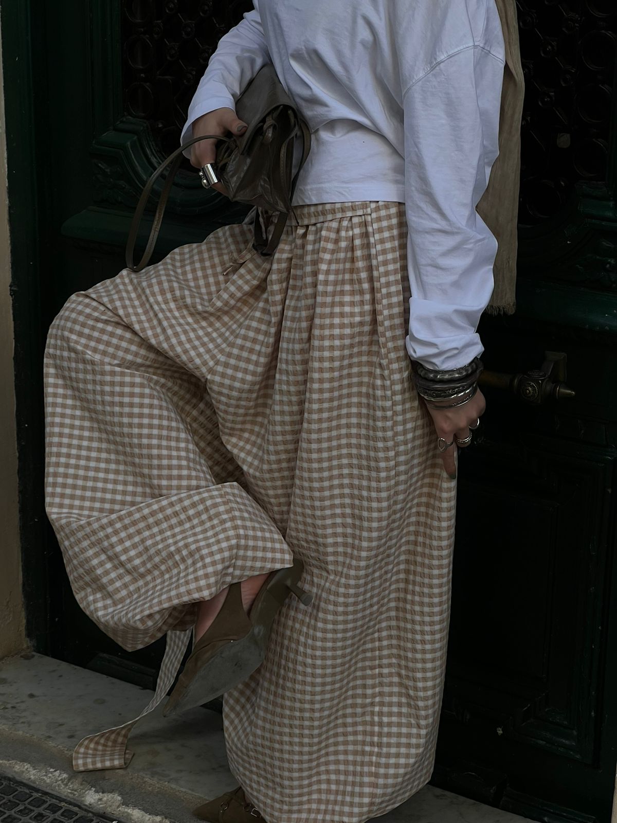Balloon biege checkmate pant