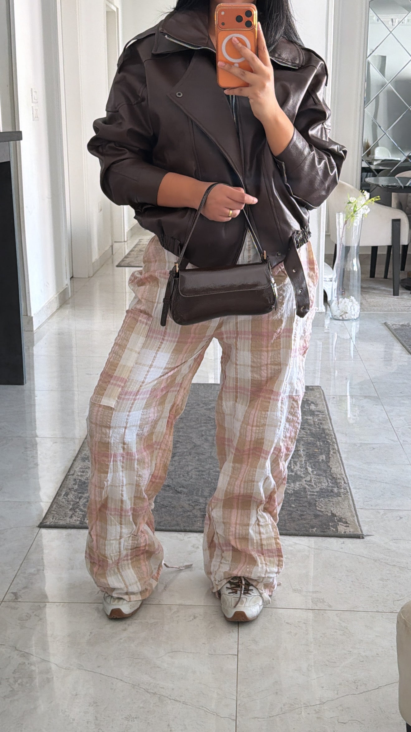 Pink carreaux pants