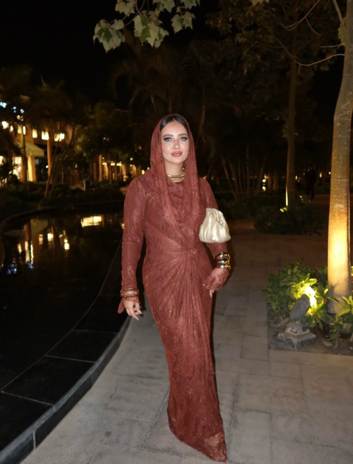 Brown lace dress