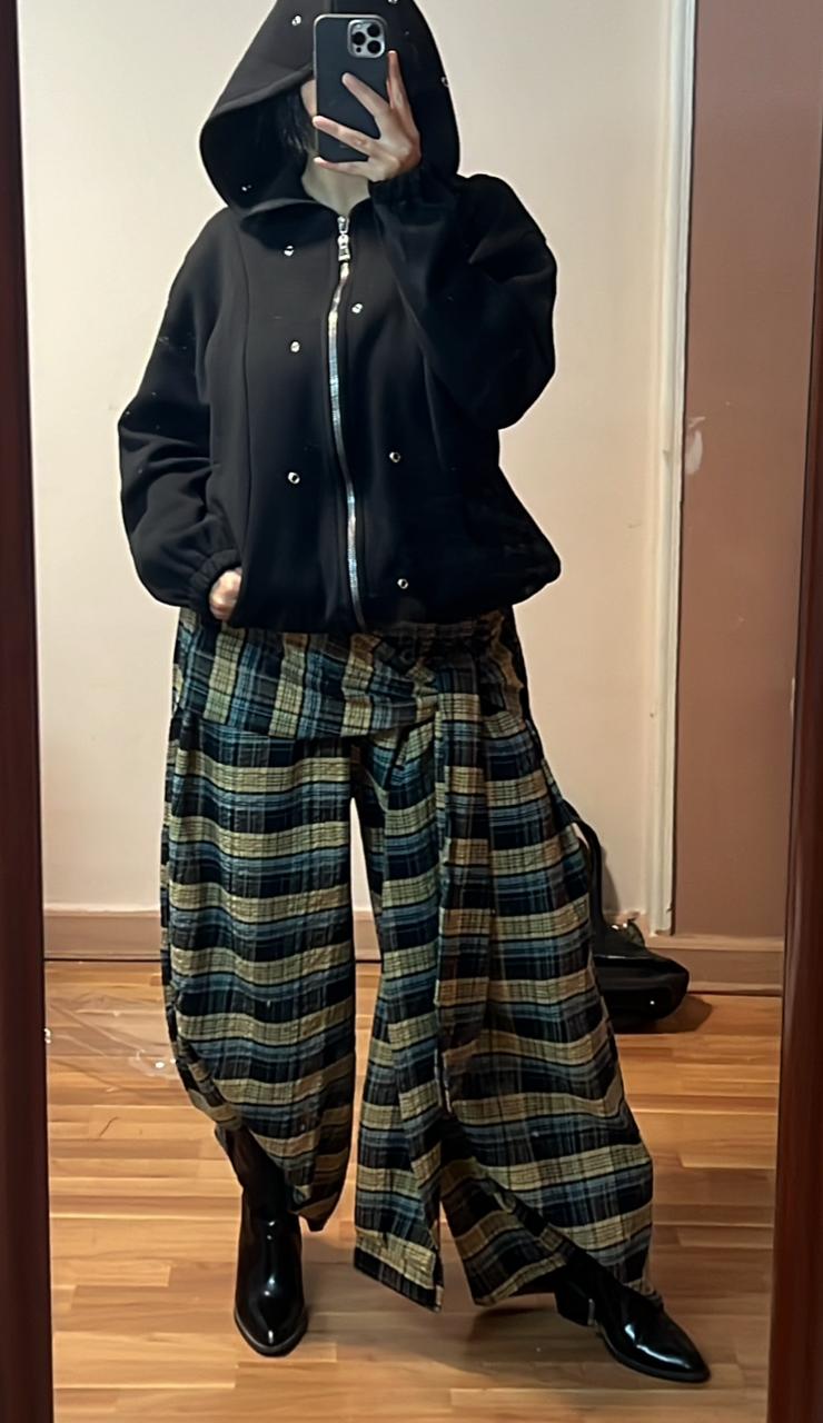 Carreaux Wrap Wide-Leg Pants