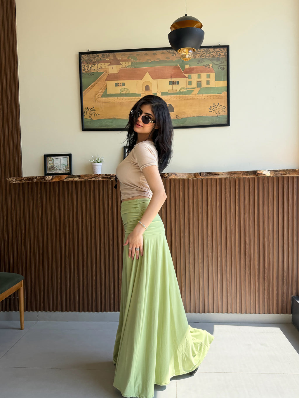 Leen skirt in pastel green