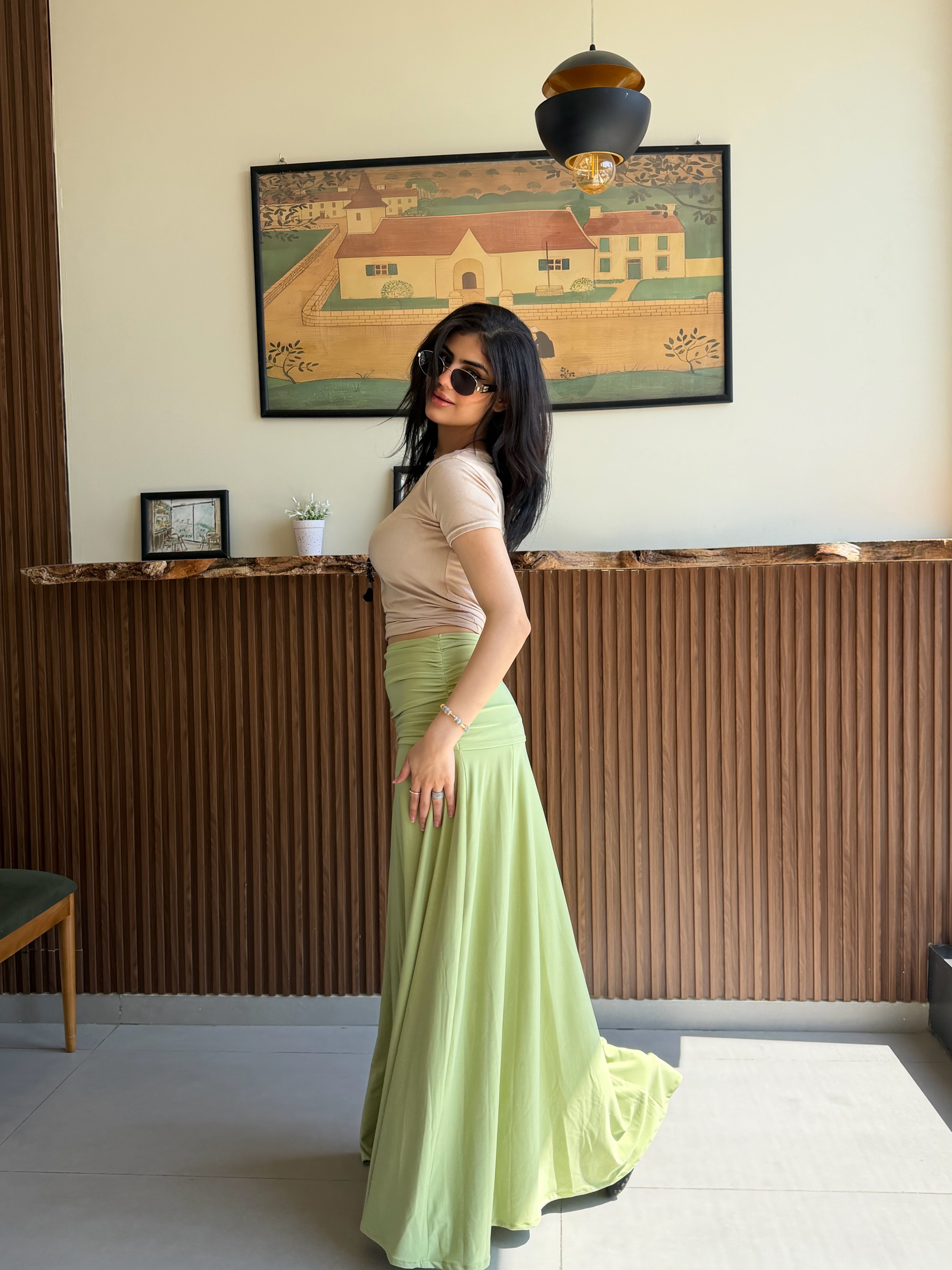 Leen skirt in pastel green