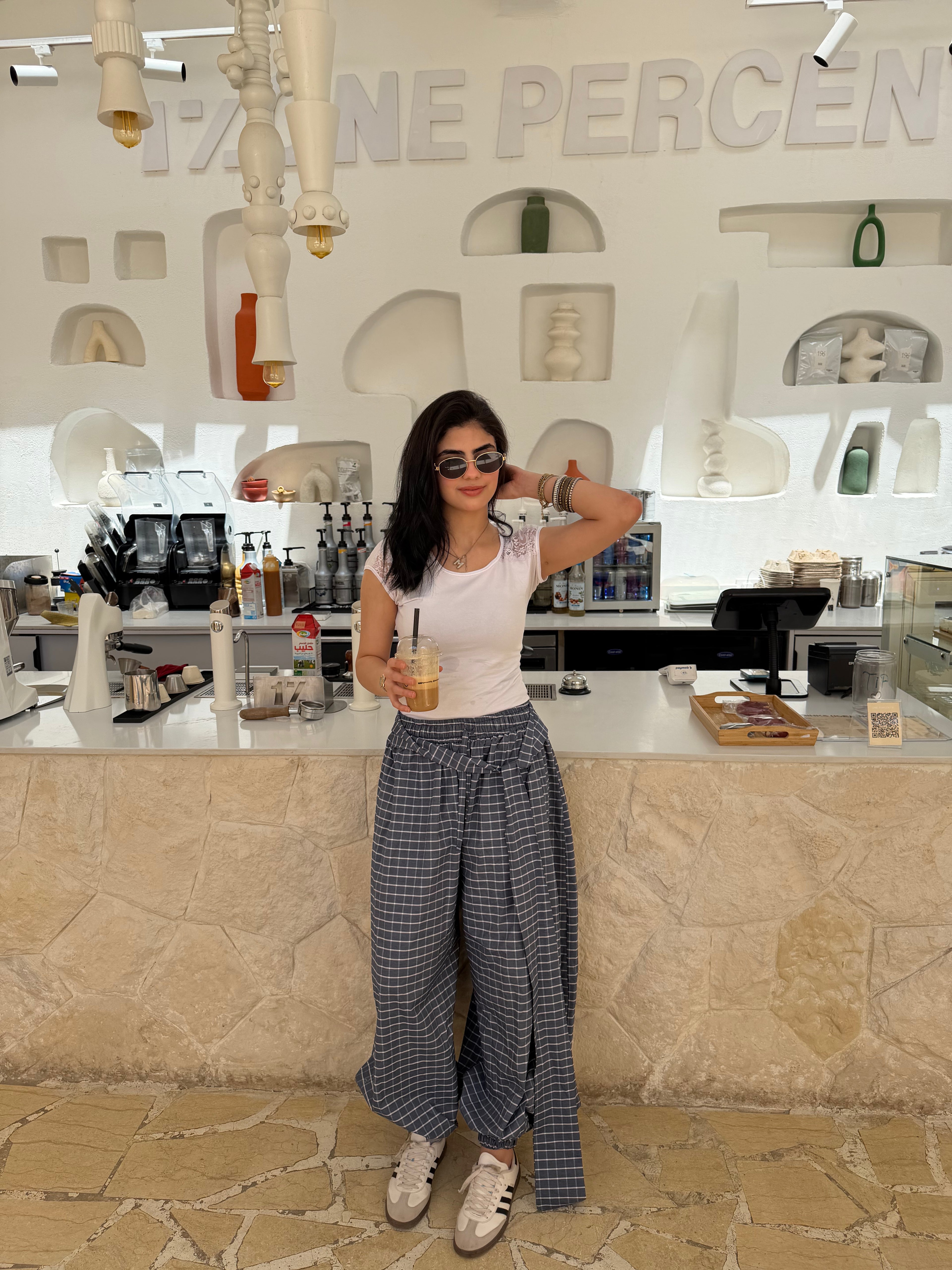 Balloon blue checkmate pants