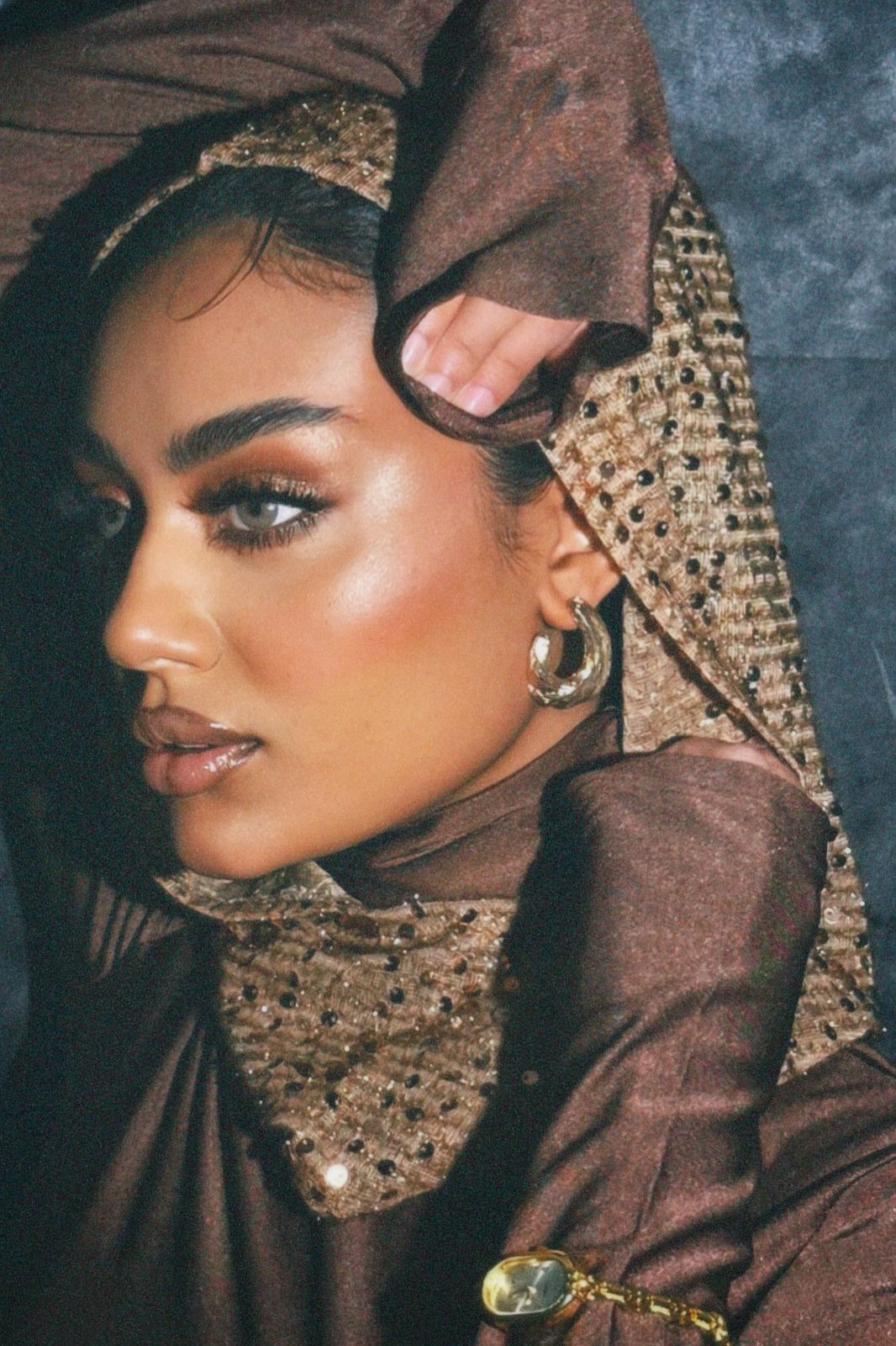Glittery hooded