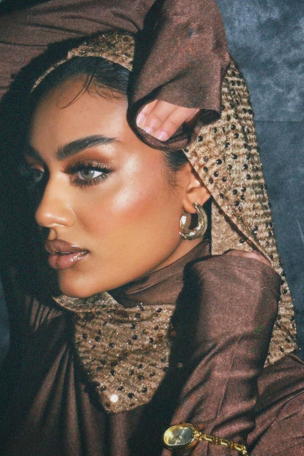 Glittery hooded