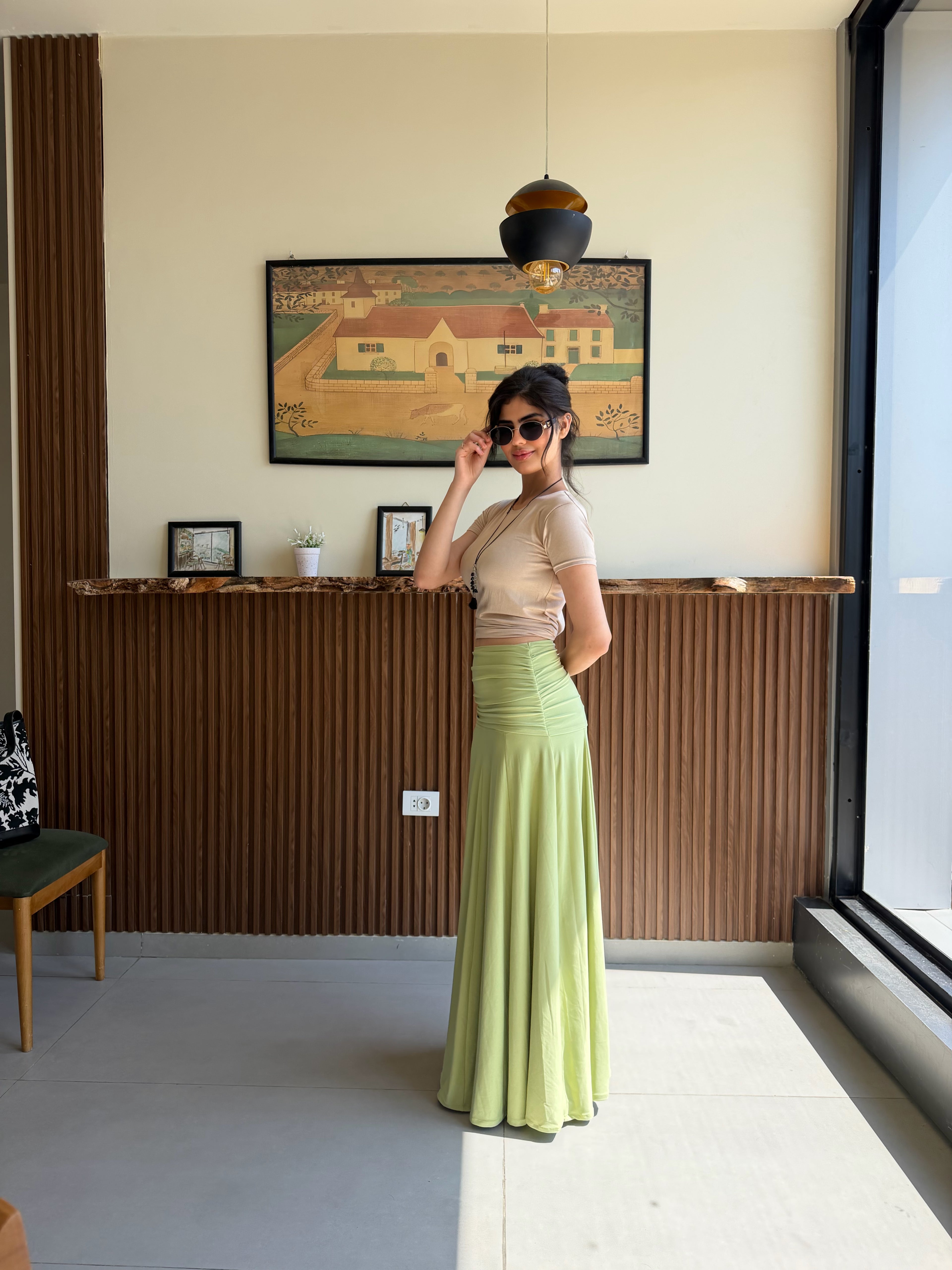 Leen skirt in pastel green
