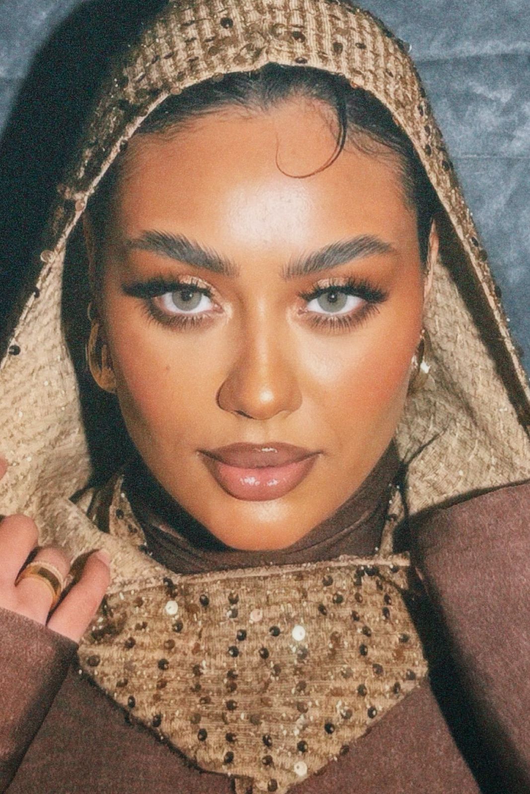 Glittery hooded