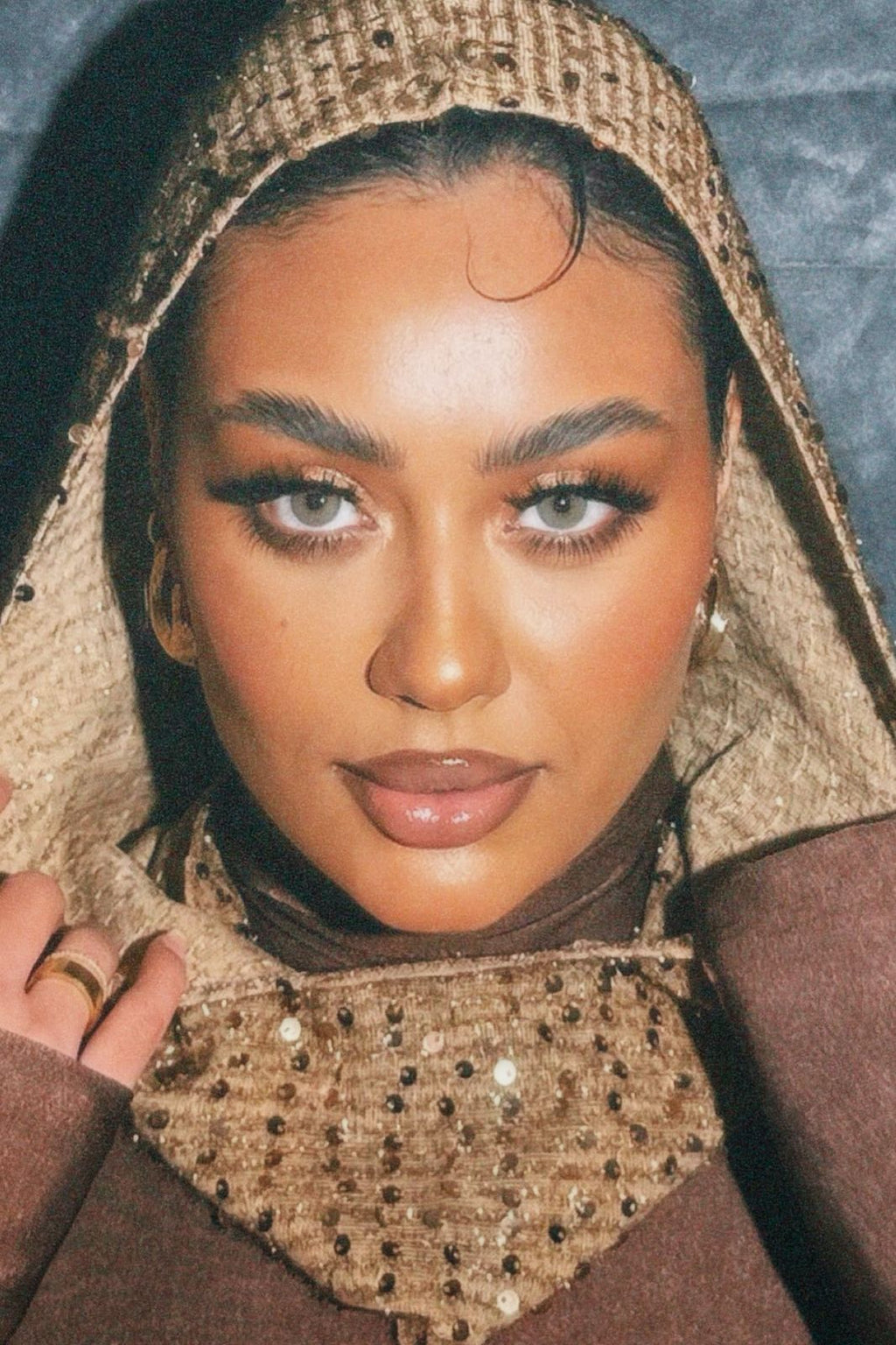 Glittery hooded