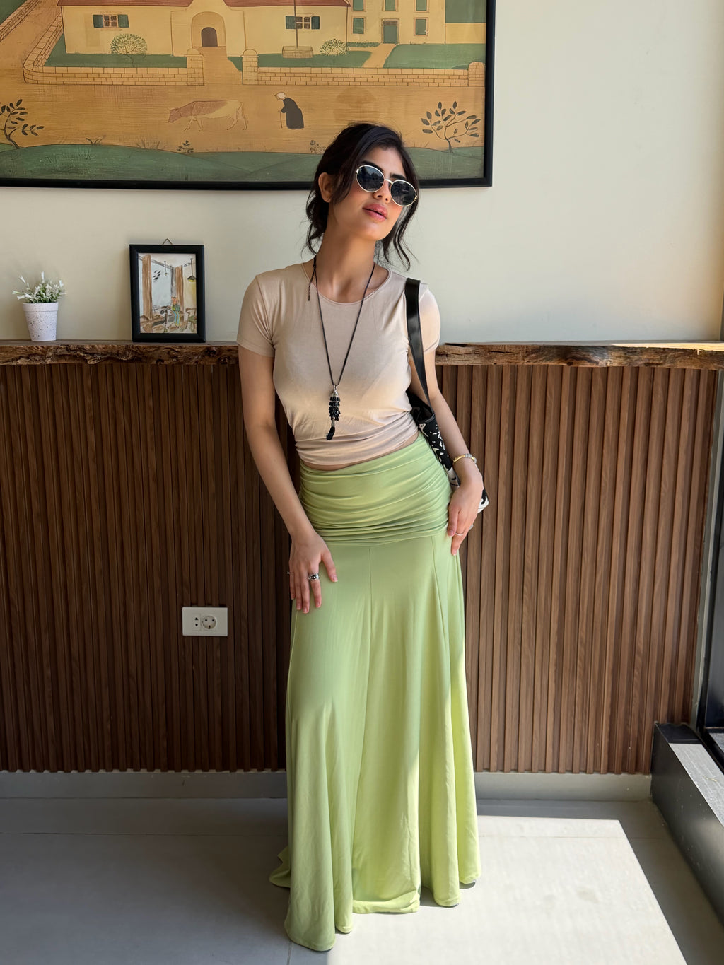 Leen skirt in pastel green