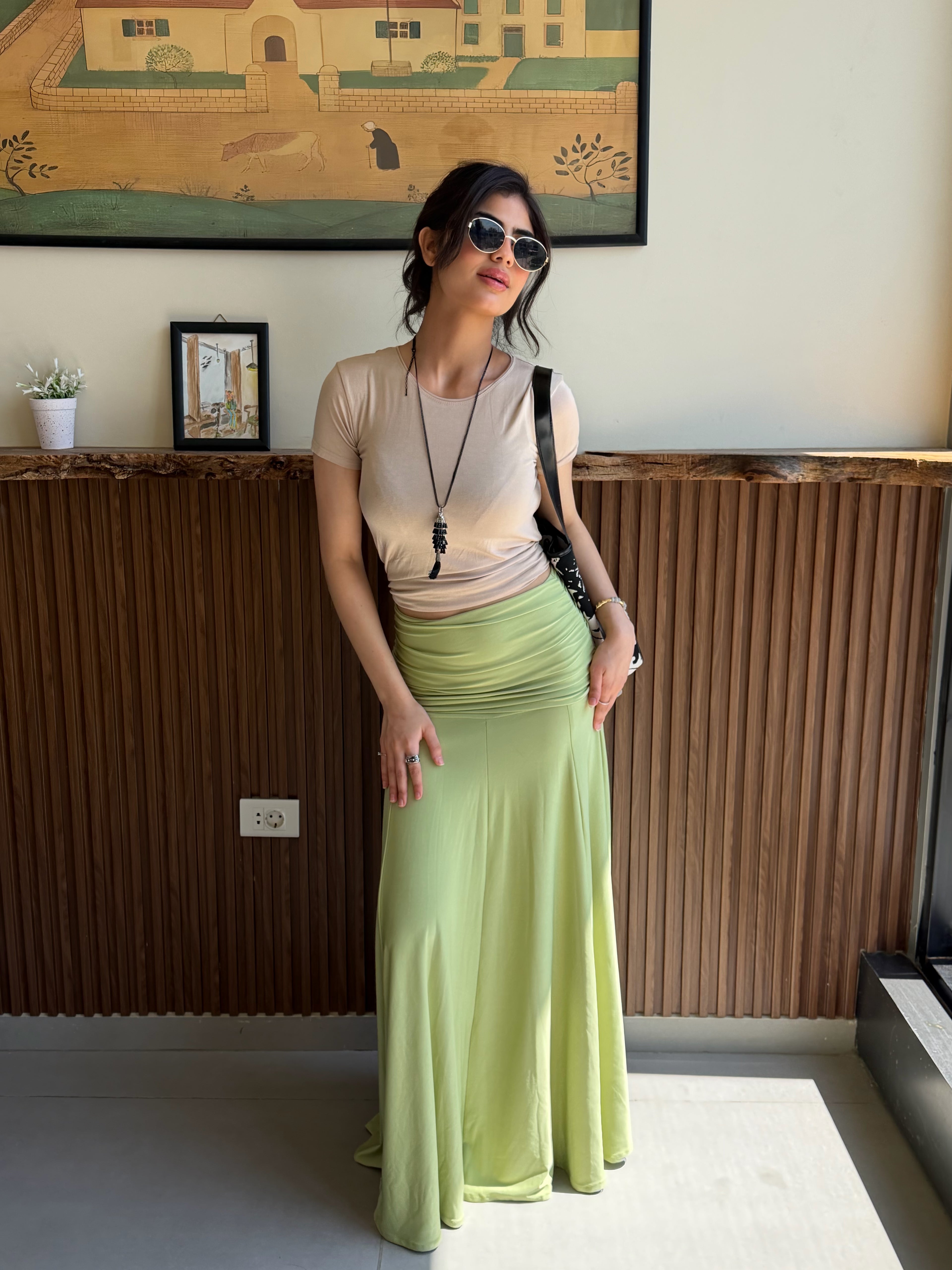 Leen skirt in pastel green