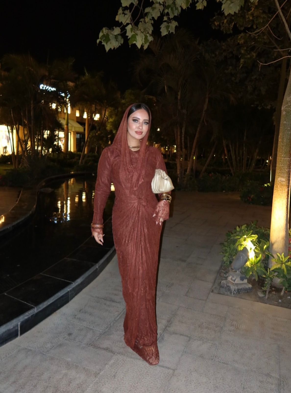 Brown lace dress