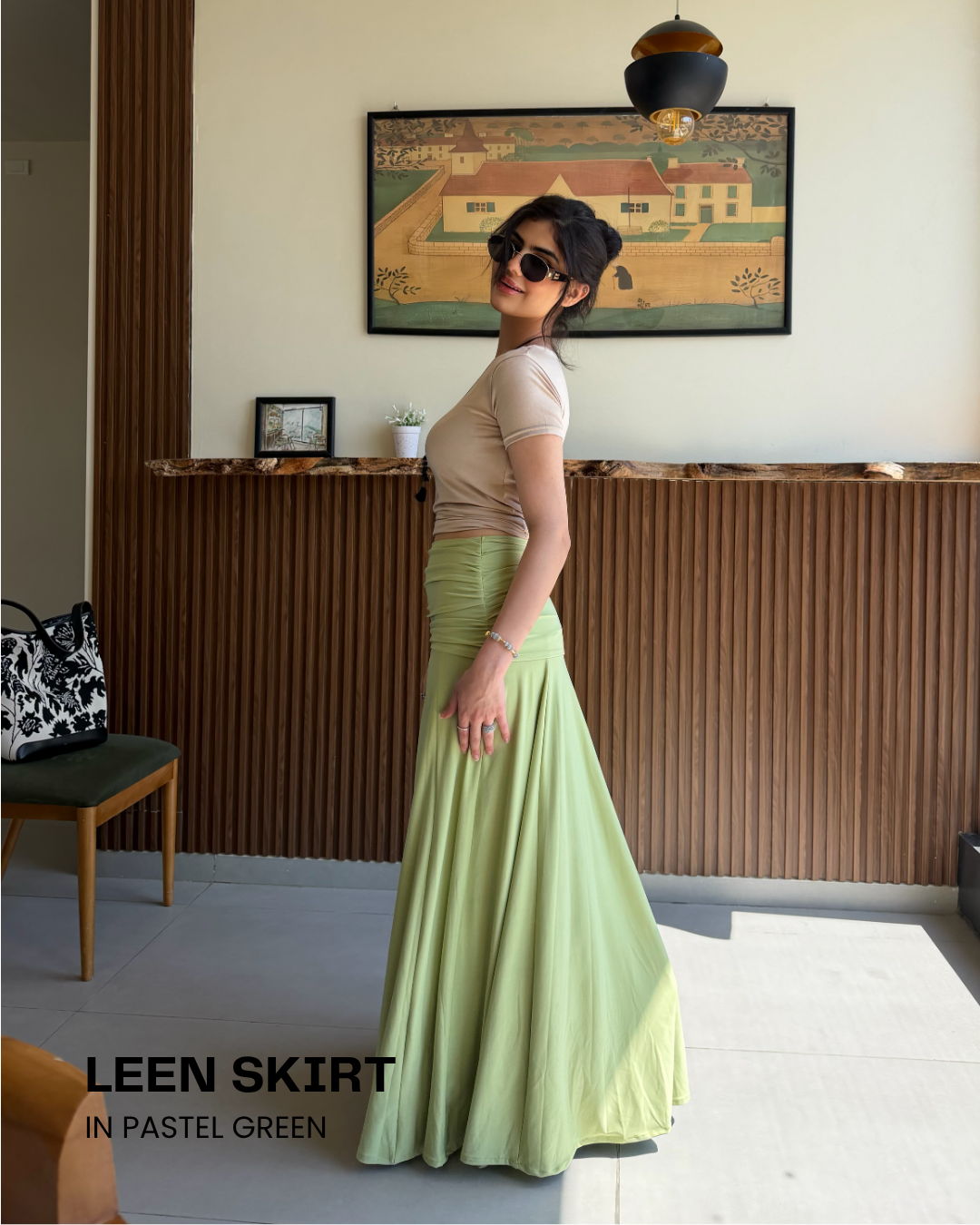 Leen skirt in pastel green