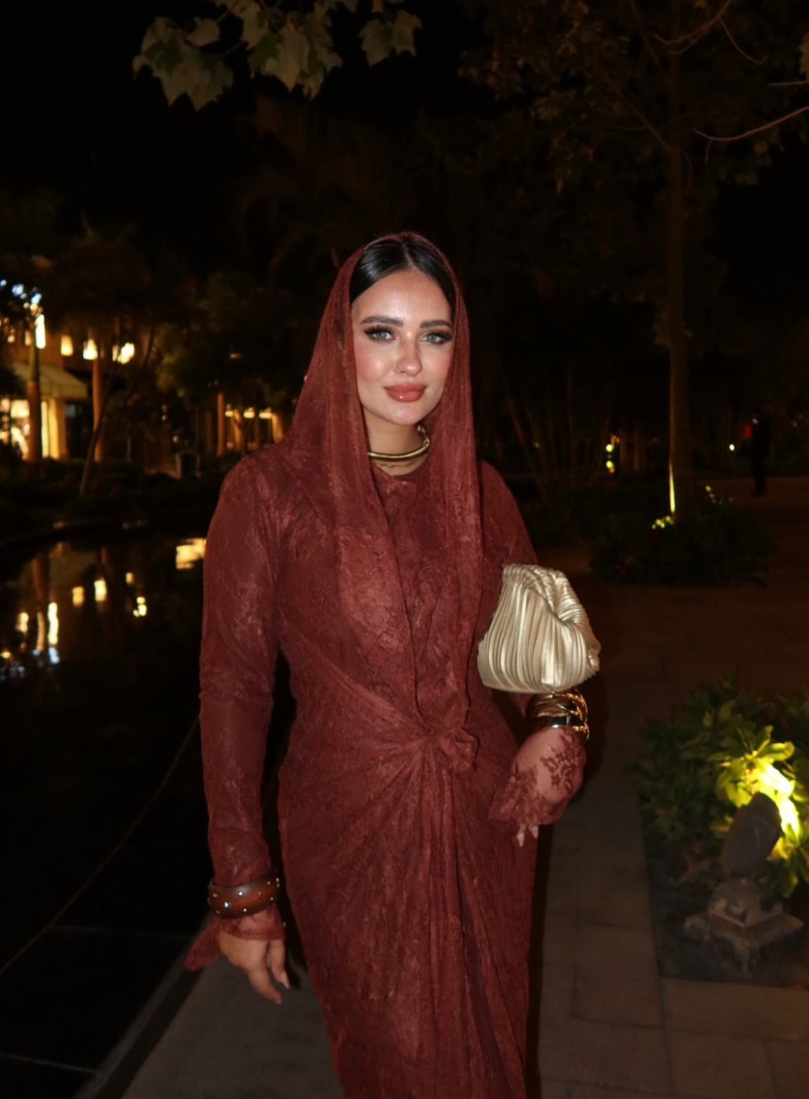 Brown lace dress