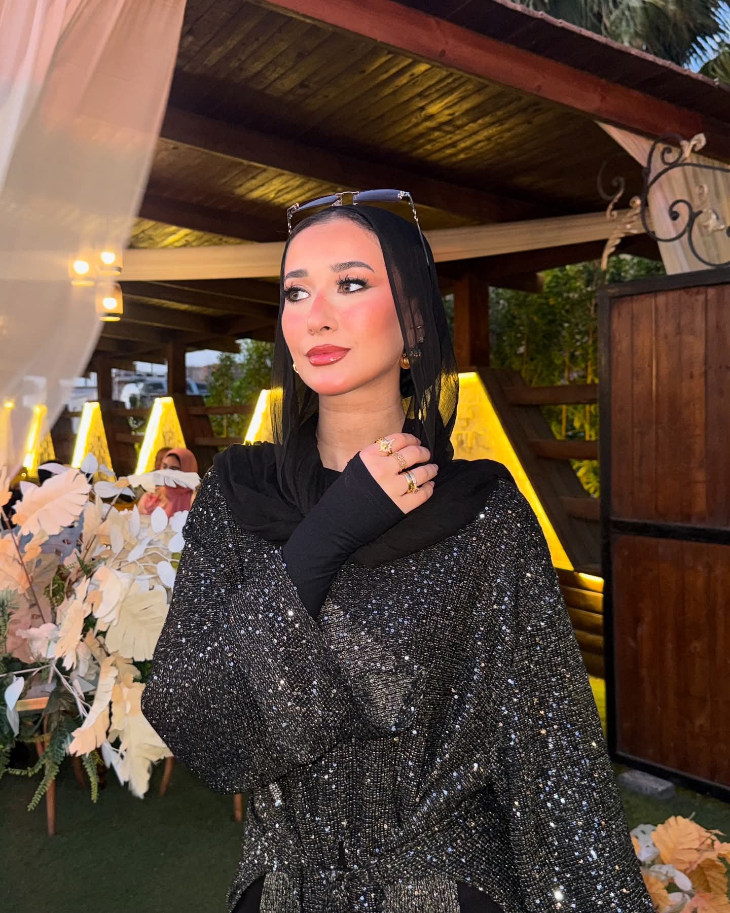 Black glittery maxi top