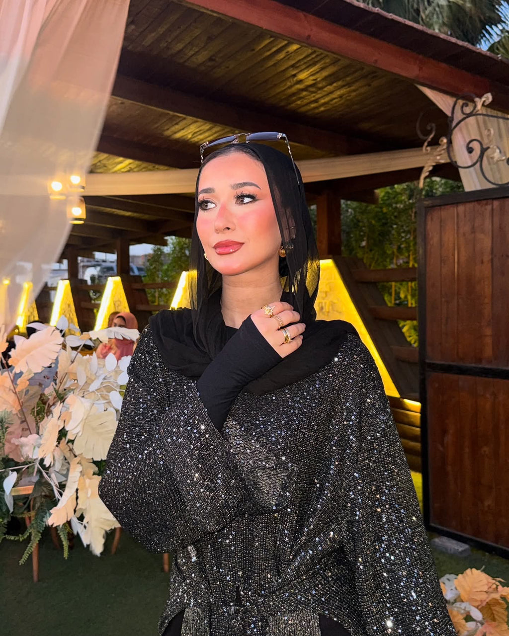 Black glittery maxi top