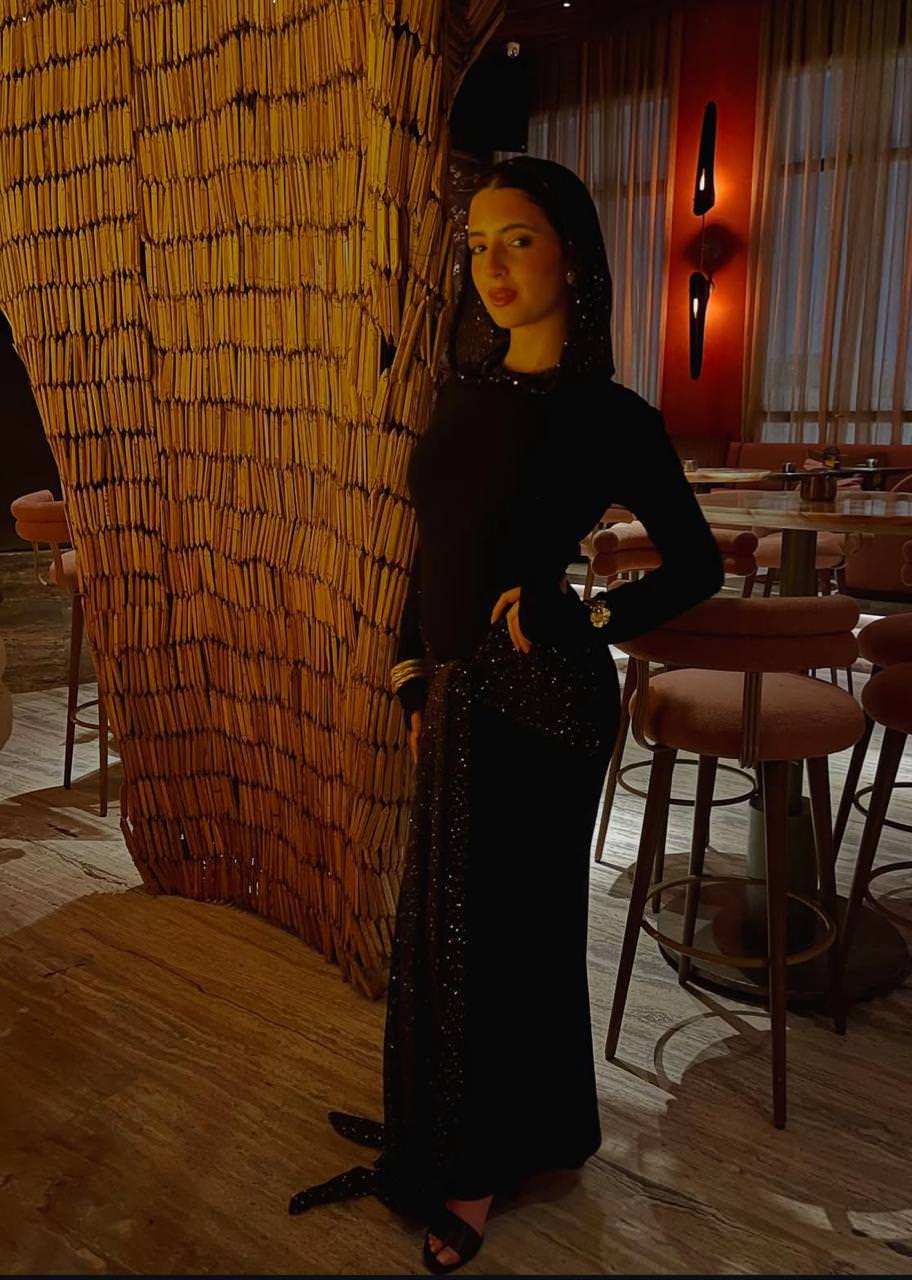 blingy hooded dress in black