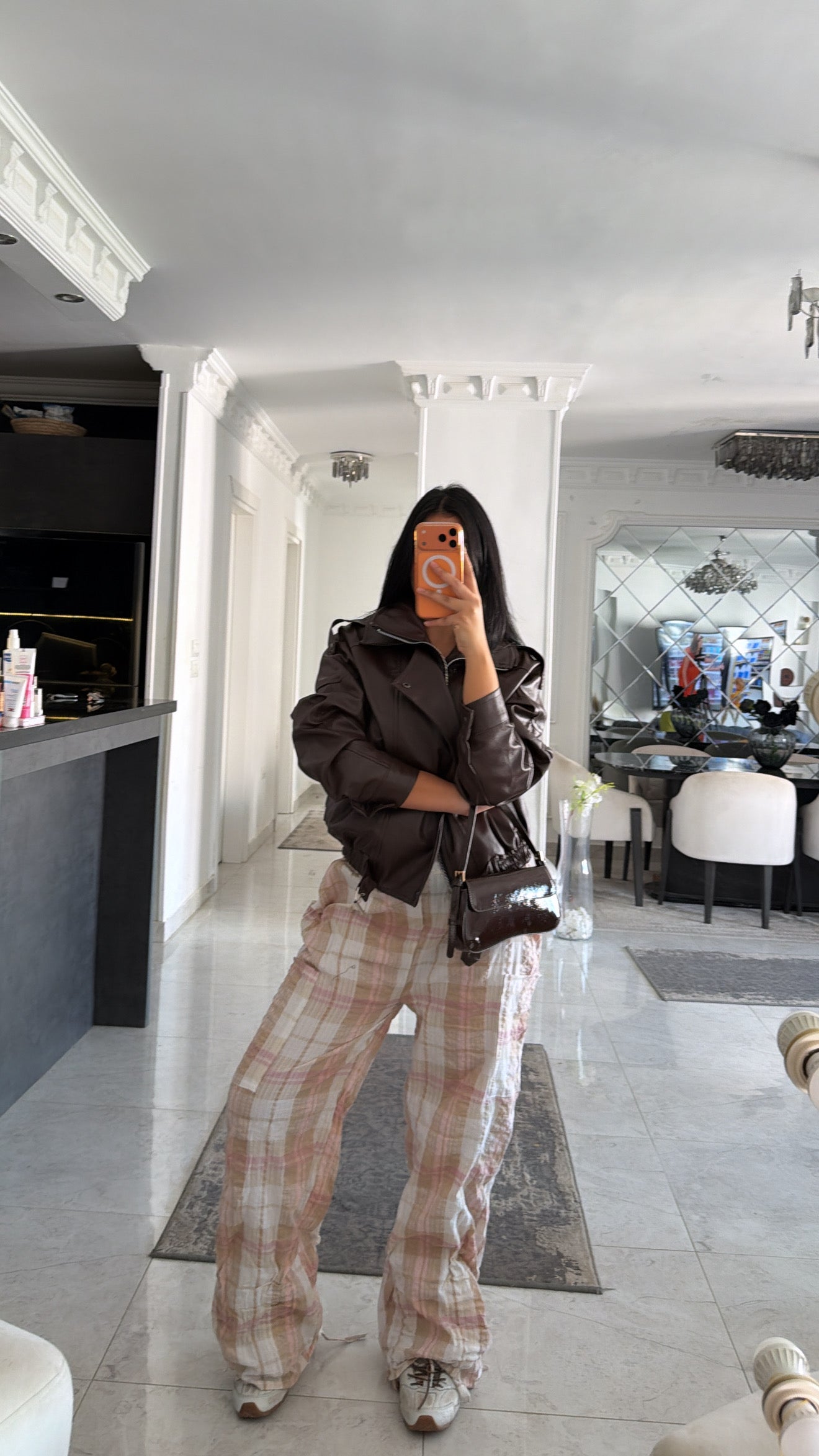 Pink carreaux pants