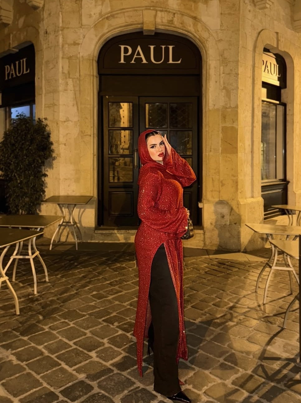 Red glittery maxi top