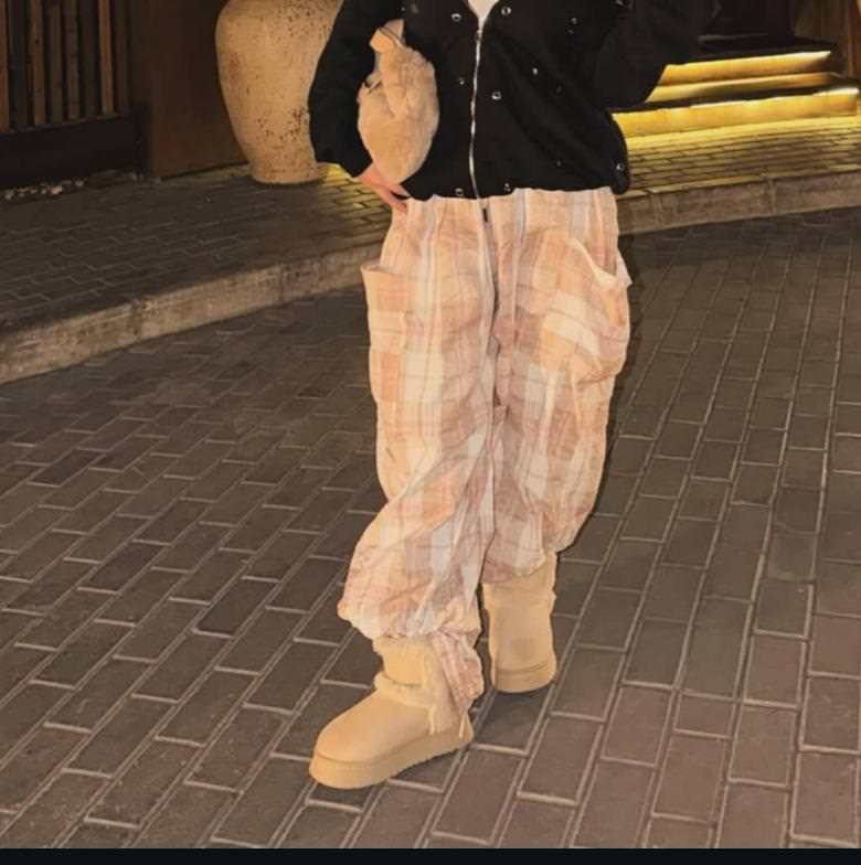 Pink carreaux pants