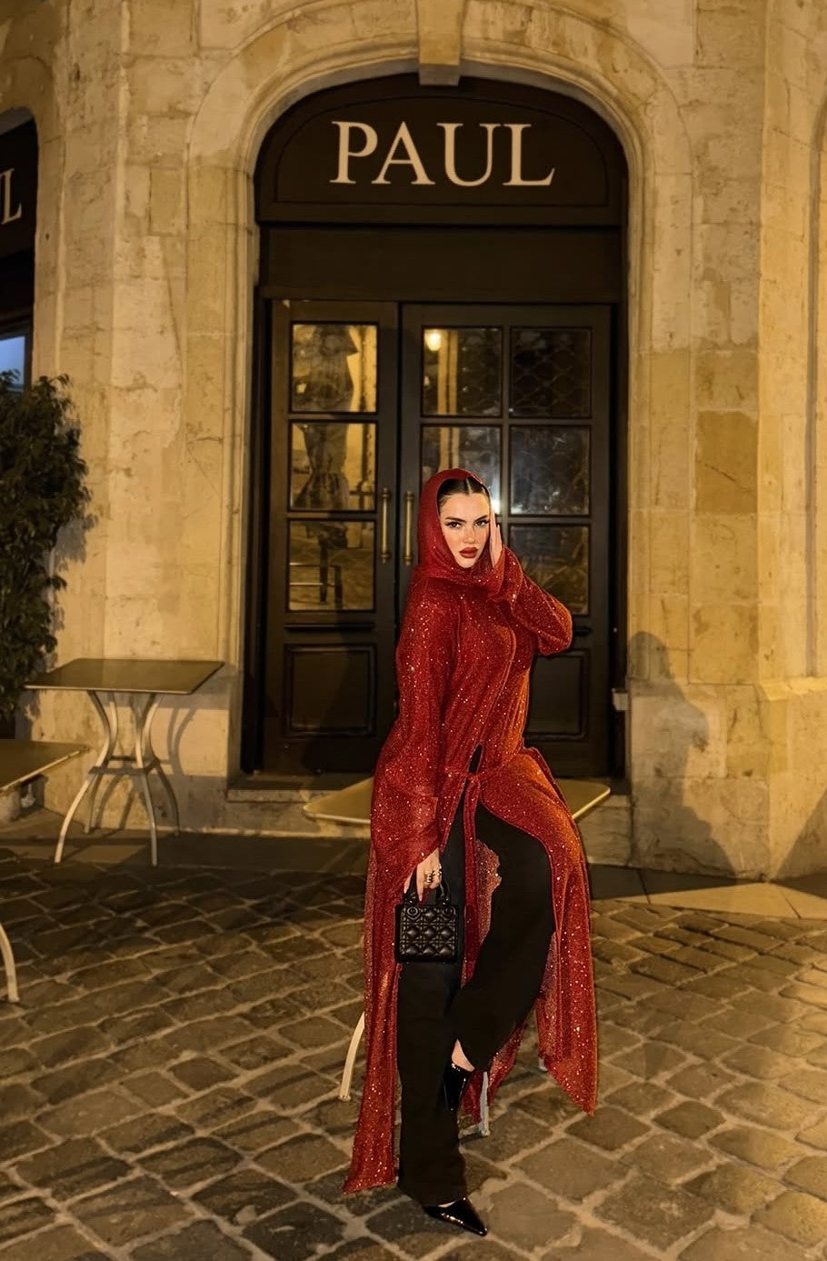 Red glittery maxi top