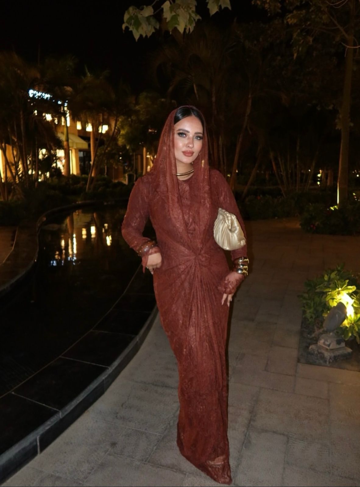 Brown lace dress