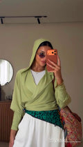 Hooded Top in Pastel Green
