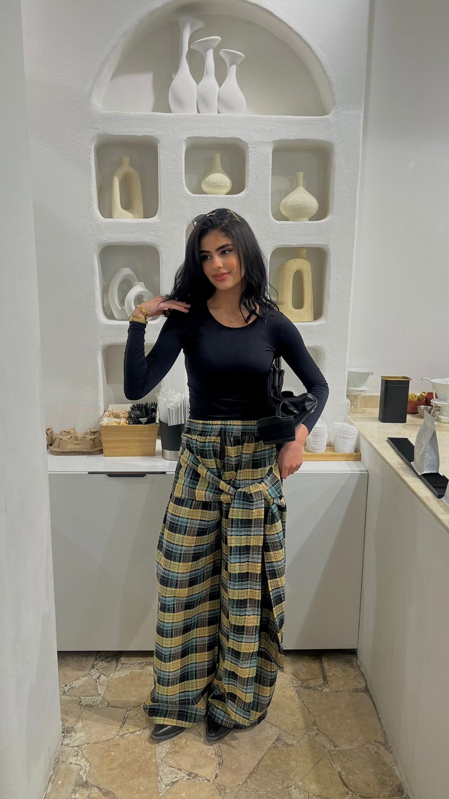 Carreaux Wrap Wide-Leg Pants