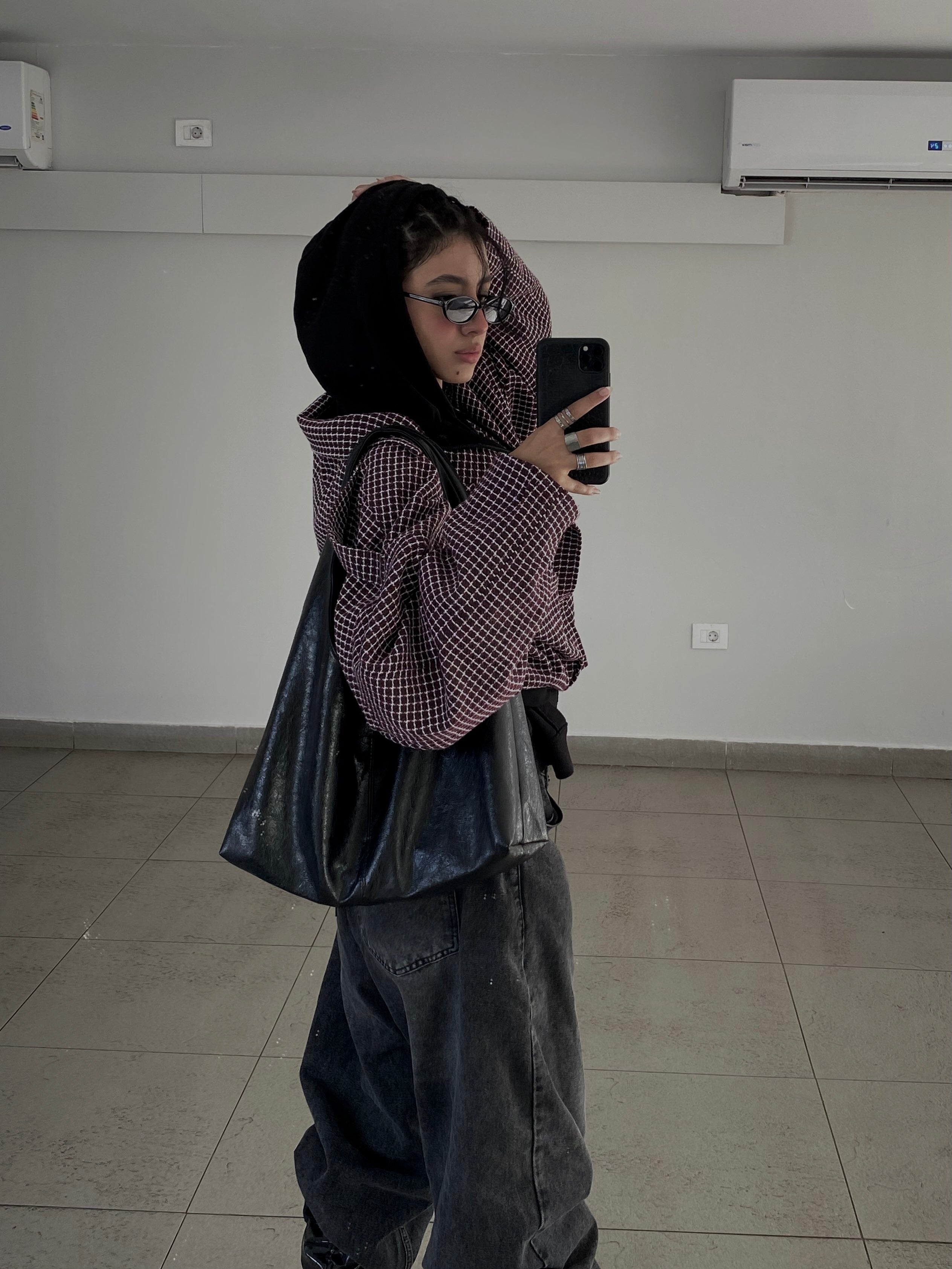 Boxy checkered shirt