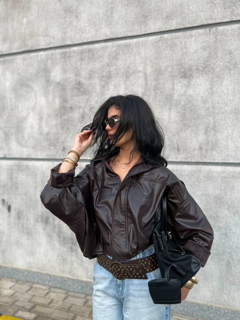 Leathique padded jacket