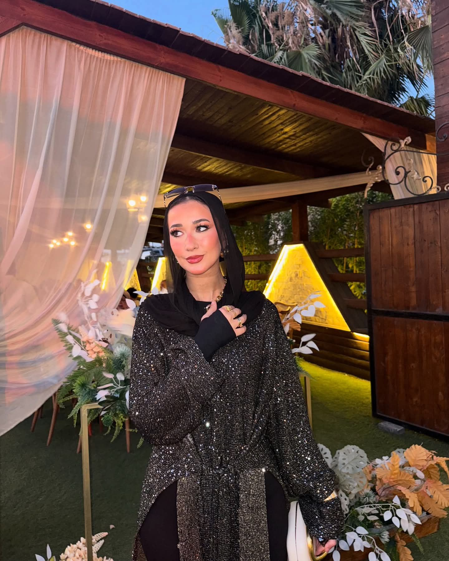 Black glittery maxi top