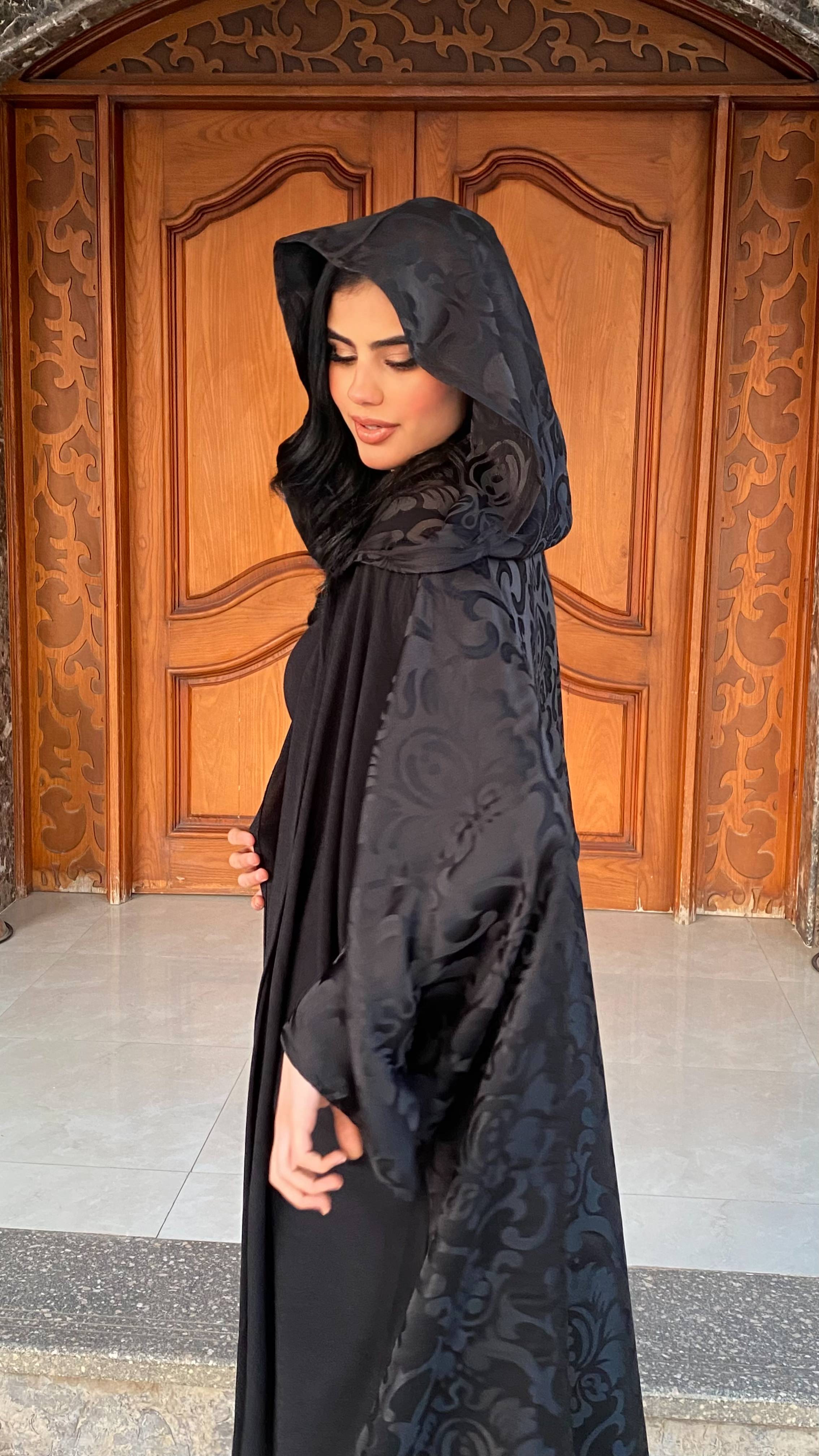 Black flower kaftan