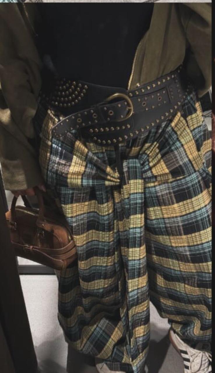 Carreaux Wrap Wide-Leg Pants