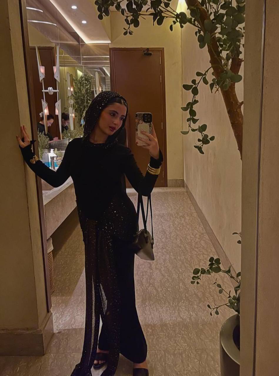 blingy hooded dress in black