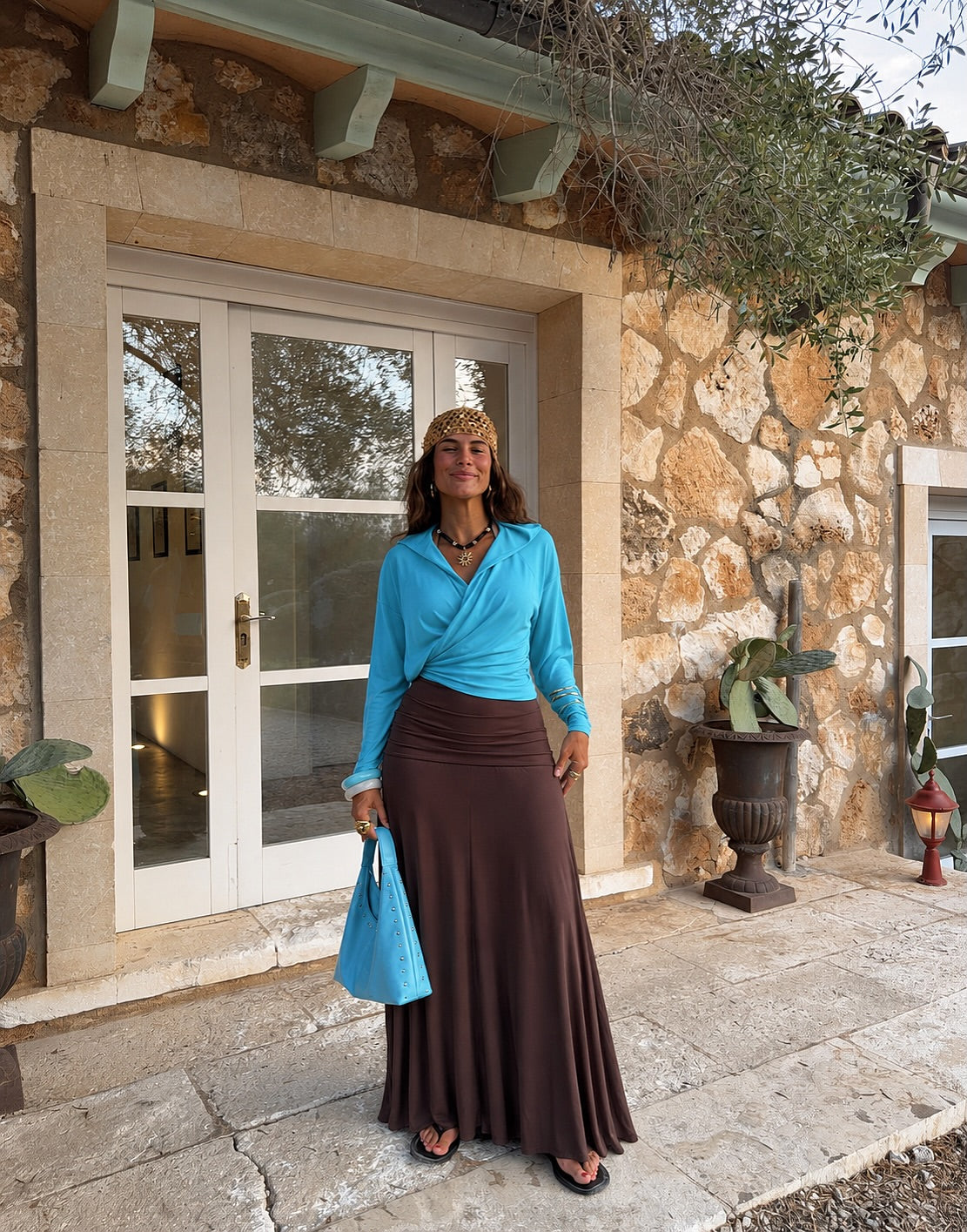 Hooded Top in Turquoise