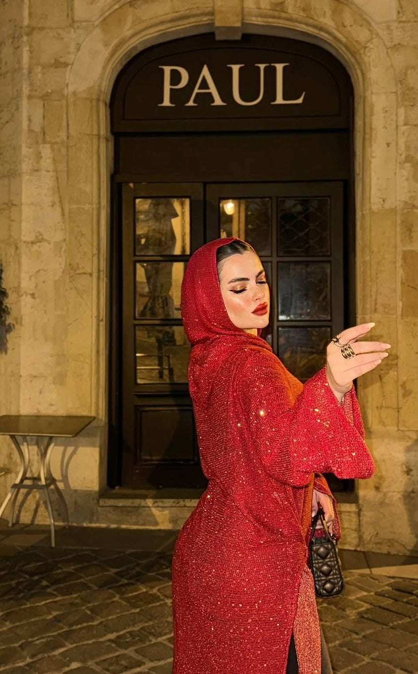 Red glittery maxi top