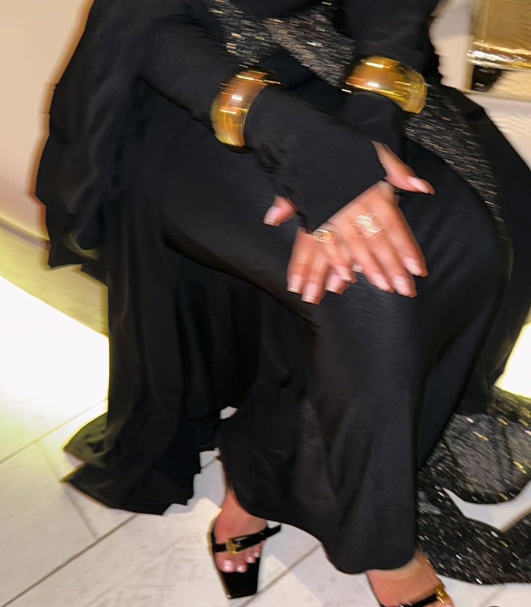 blingy hooded dress in black