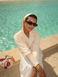 Hooded top in butter yellow